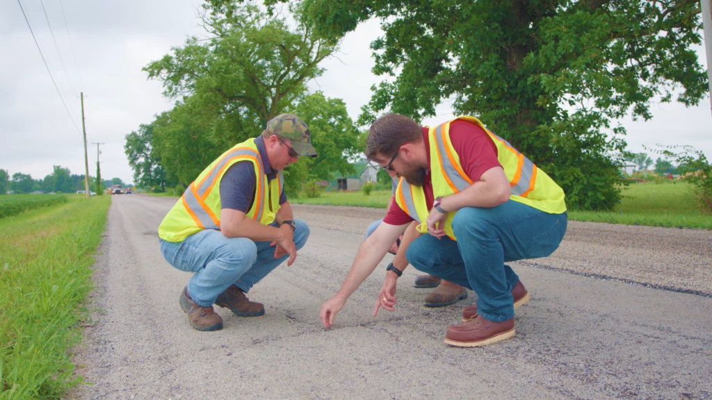 The AMI team helping to identify distress on a road.