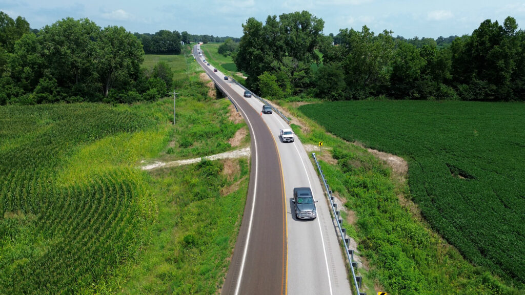 Pavement preservation in progress in Jersey County, Illinois